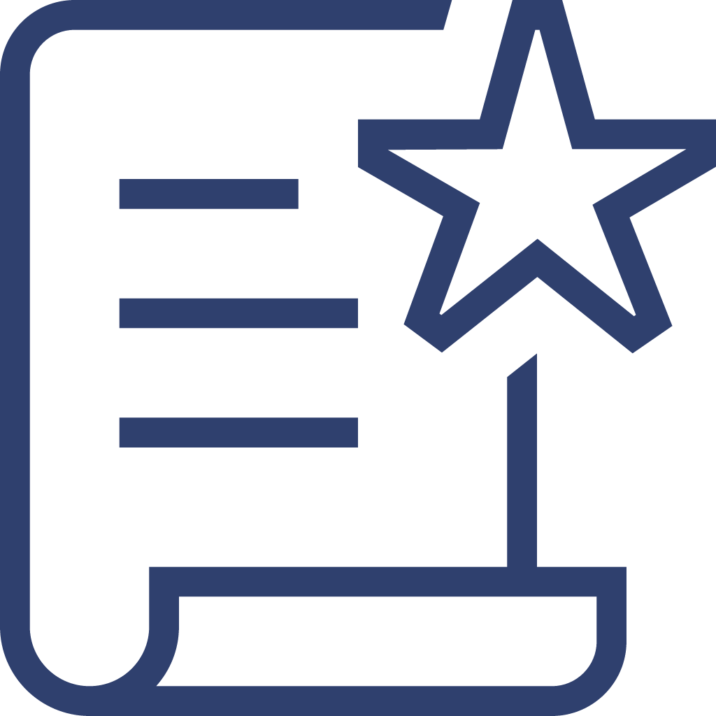 document with star icon in the top right corner