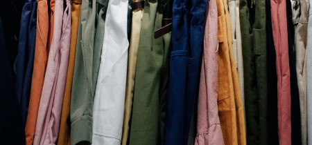  close up of clothes on a rack