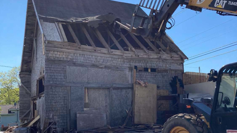 A building is being demolished